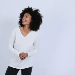 Maison Montagut Pull Col V Oversize En Bambou Cachemire - Ornella><noscript><img width=