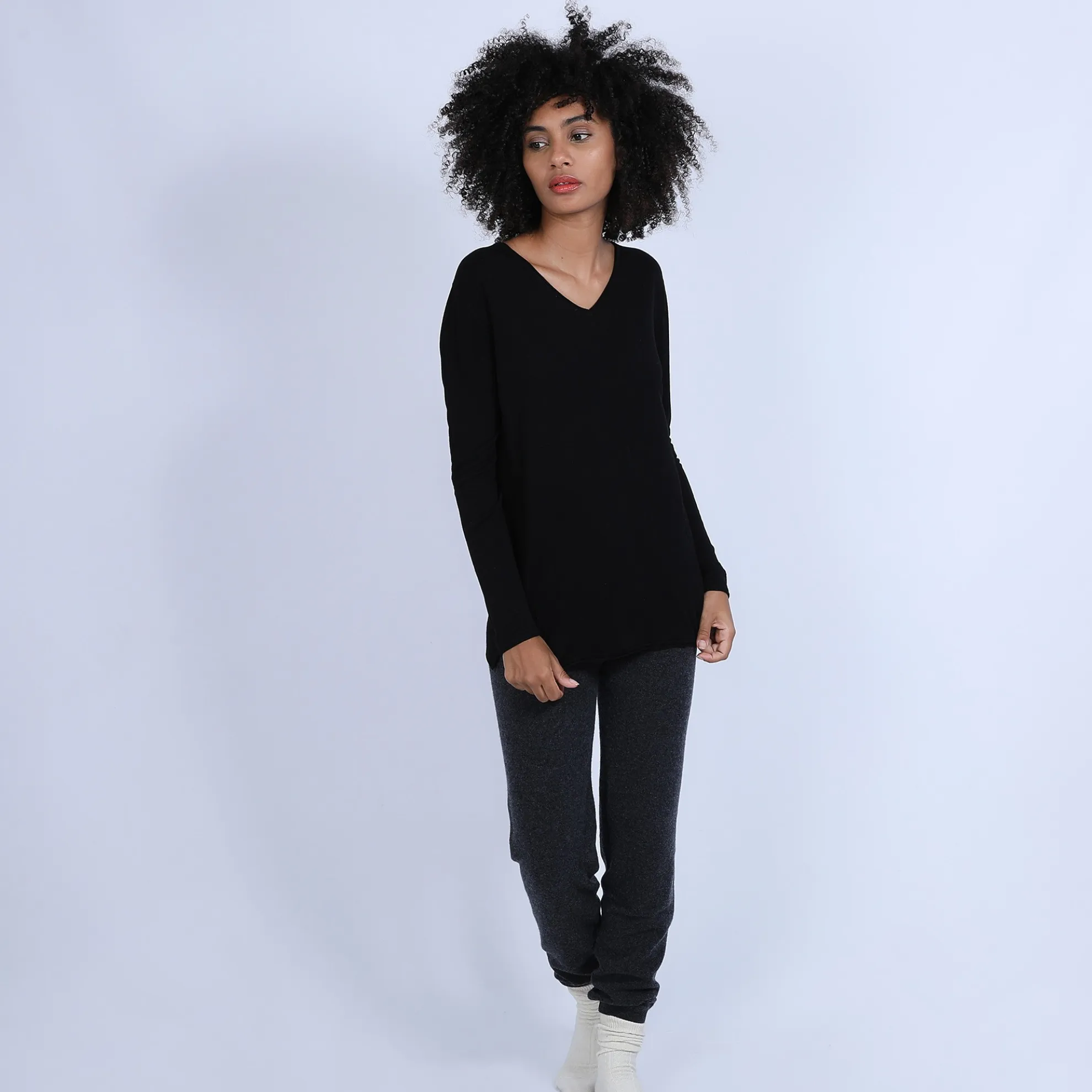 Maison Montagut Pull Col V Oversize En Bambou Cachemire - Ornella>Femme Pulls