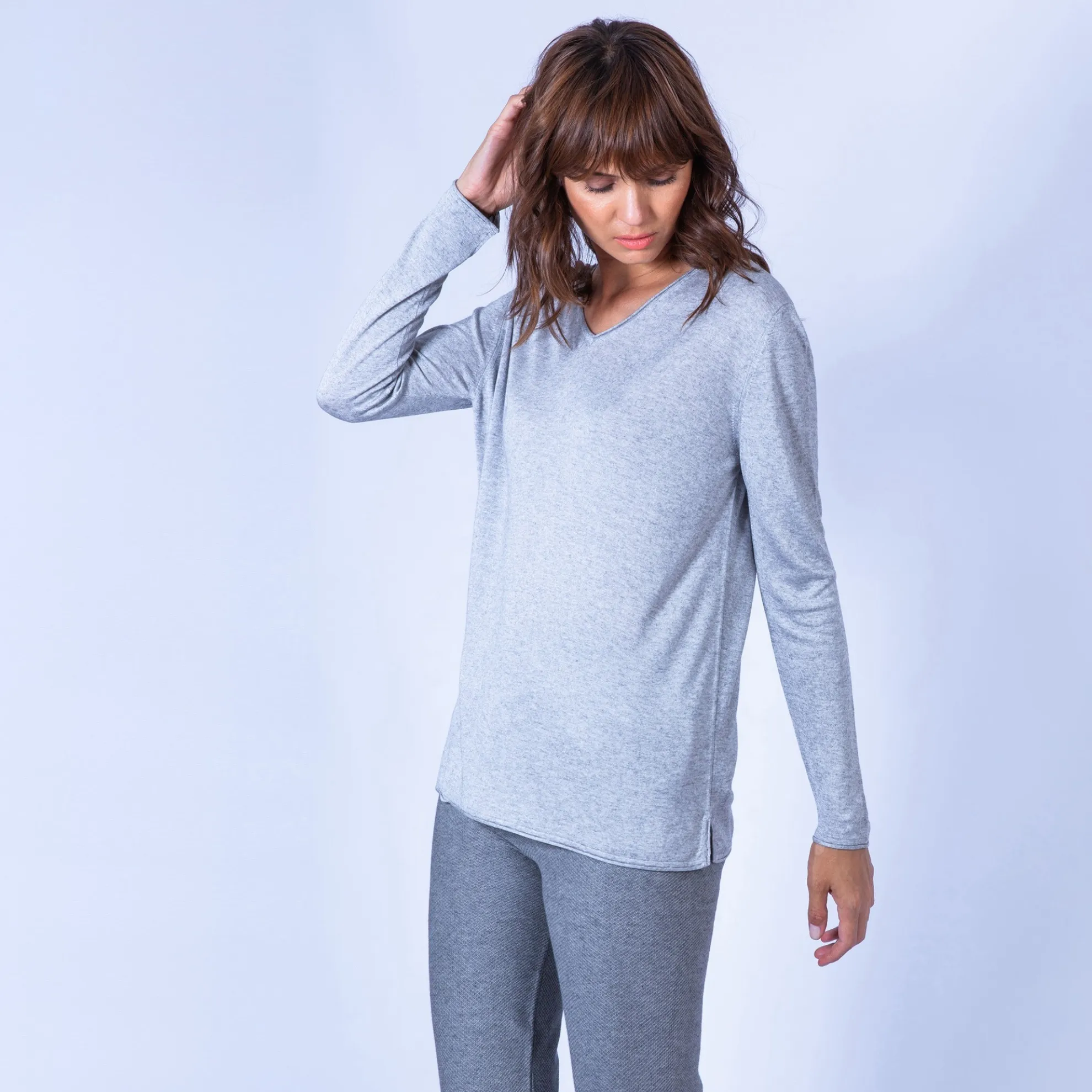 Maison Montagut Pull Col V Oversize En Bambou Cachemire - Ornella>Femme Pulls