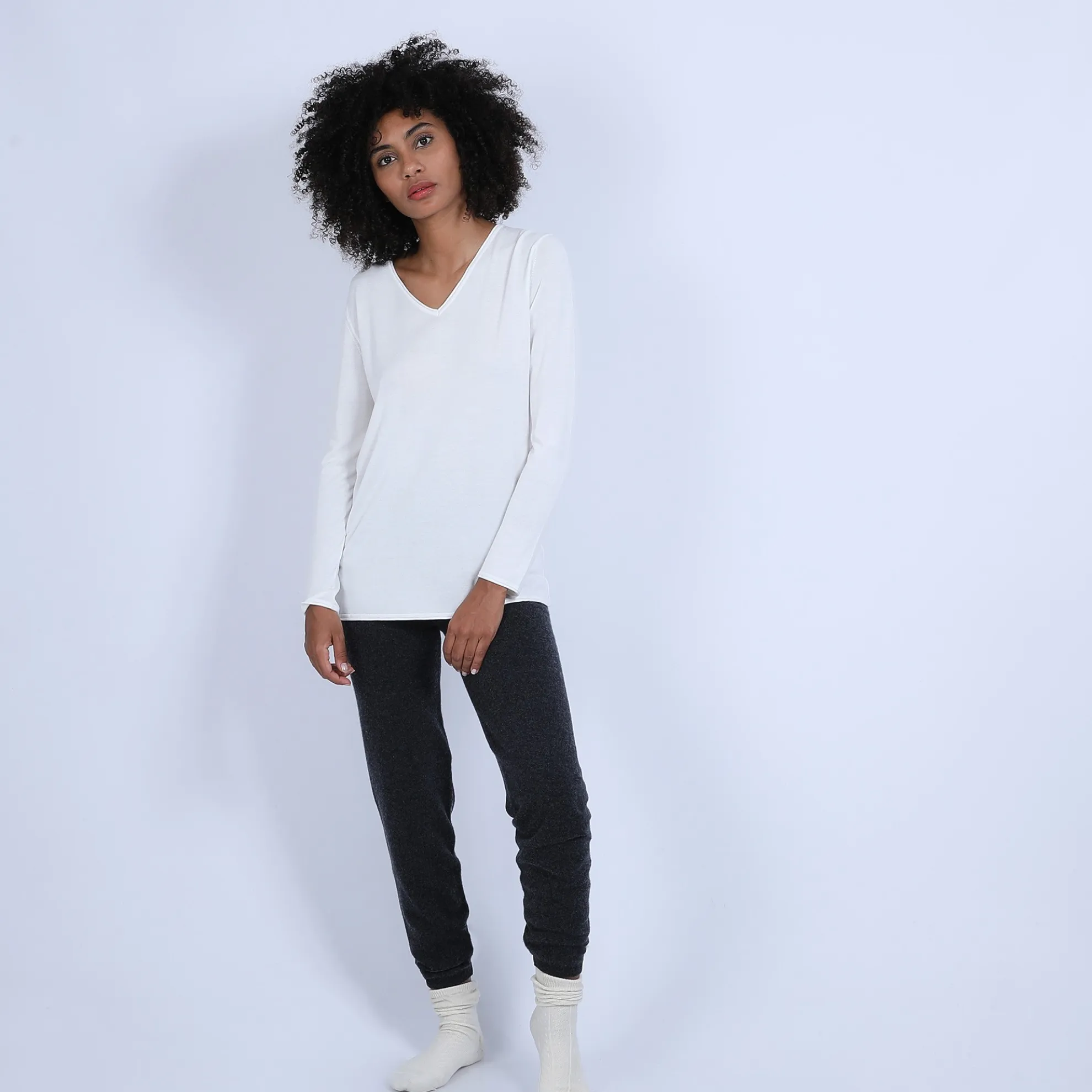 Maison Montagut Pull Col V Oversize En Bambou Cachemire - Ornella>Femme Pulls