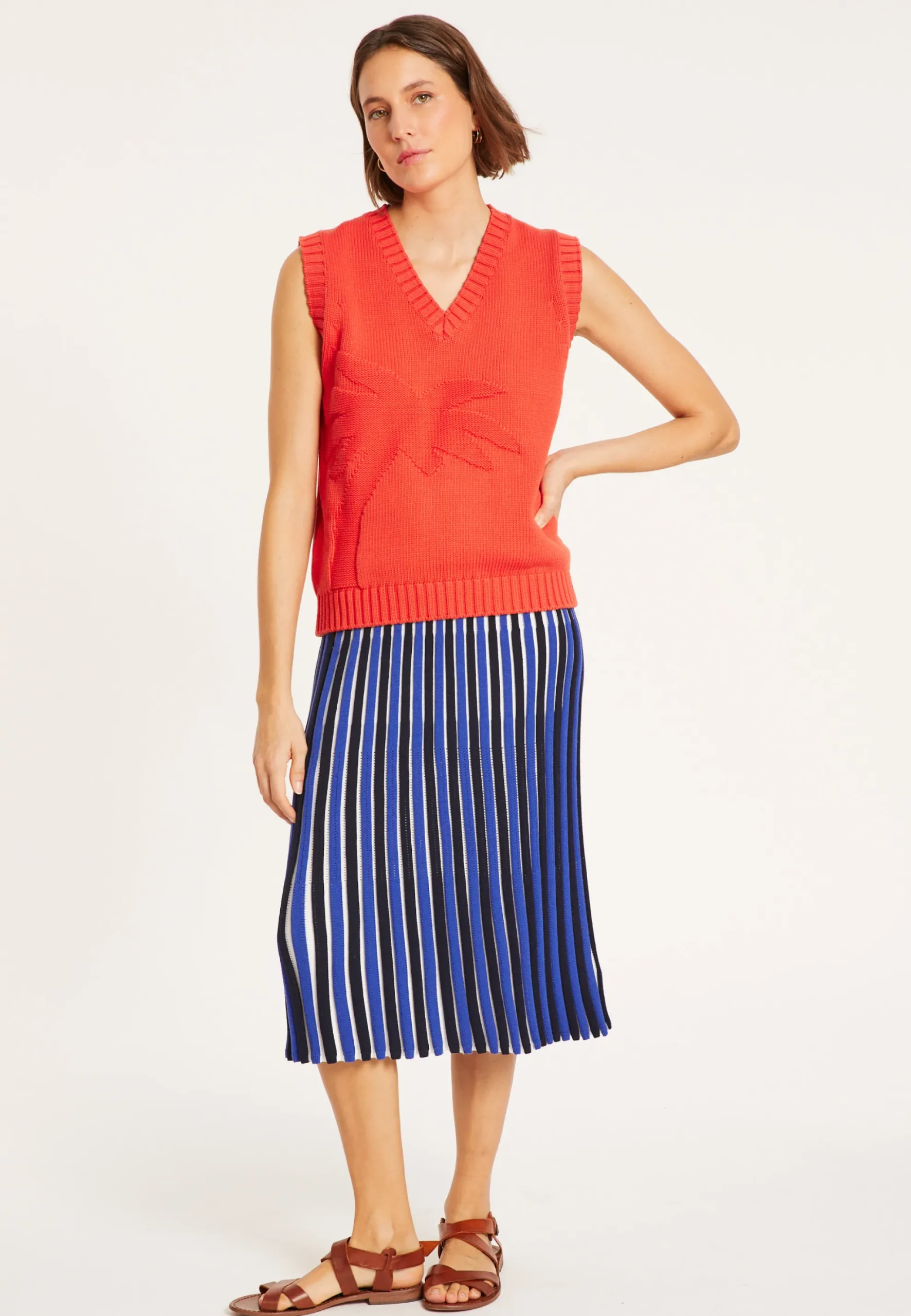 Maison Montagut Pull Col V Sans Manches En Coton - Manon>Femme Pulls