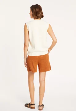 Maison Montagut Pull Col V Sans Manches En Coton - Manon><noscript><img width=