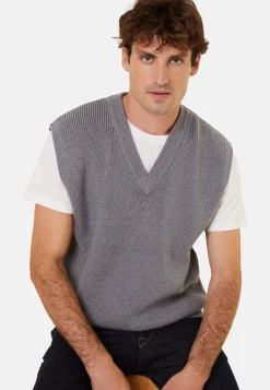 Maison Montagut Pull Col V Sans Manches En Laine Merinos - Felipe><noscript><img width=