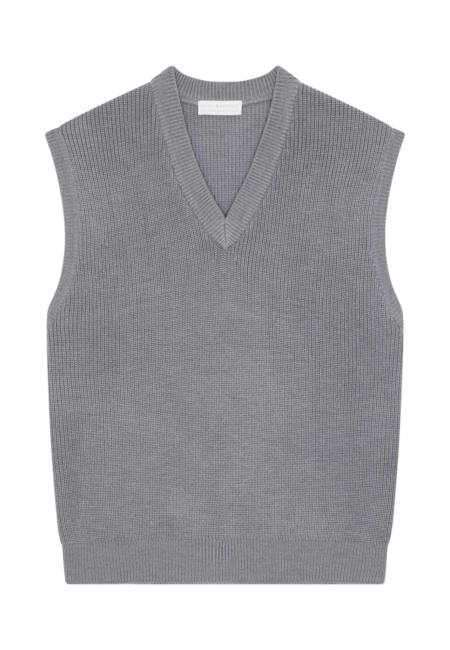 Maison Montagut Pull Col V Sans Manches En Laine Merinos - Felipe>Homme Pulls