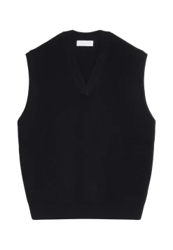 Maison Montagut Pull Col V Sans Manches En Laine Merinos - Felipe><noscript><img width=