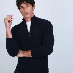 Maison Montagut Pull Col Zippe En Cachemire 2 Fils - Blaise><noscript><img width=