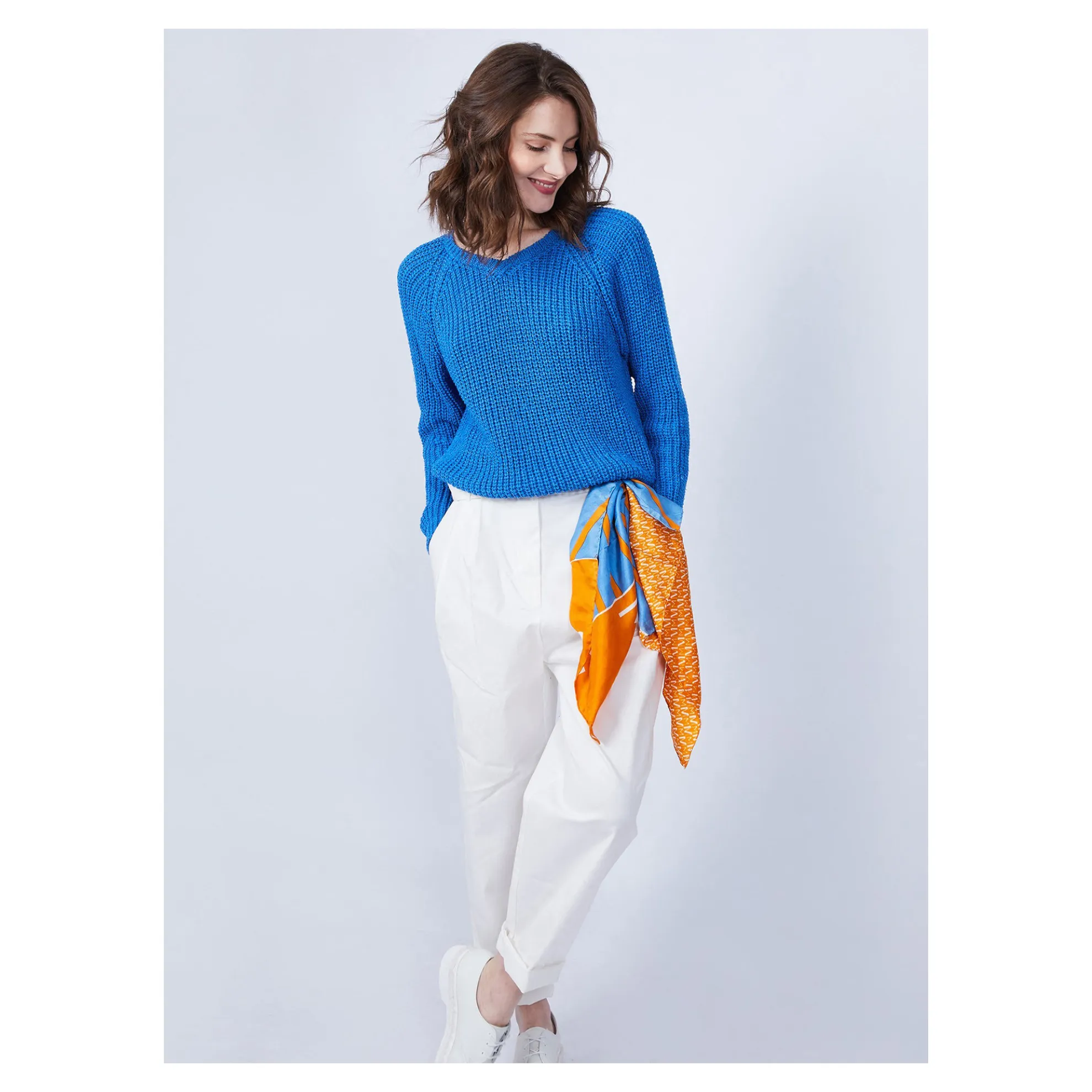 Maison Montagut Pull Cotele Col V - Charles>Femme Pulls