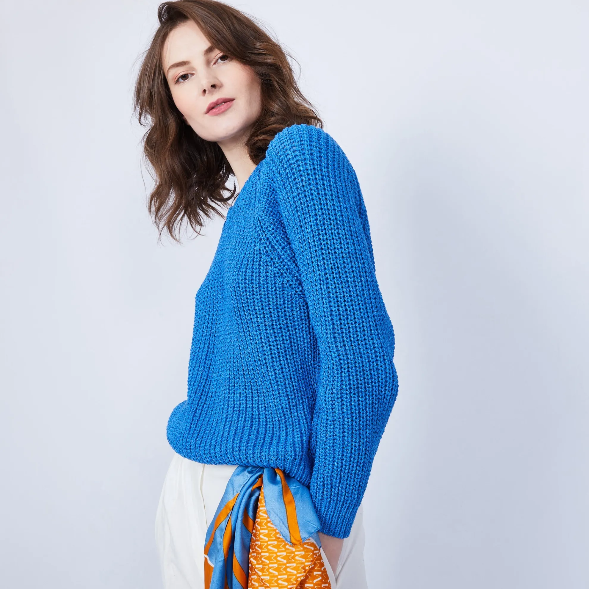 Maison Montagut Pull Cotele Col V - Charles>Femme Pulls