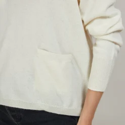 Maison Montagut Pull Court Col V En Cachemire Avec Poches - Balba><noscript><img width=