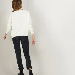 Maison Montagut Pull Court Col V En Cachemire Avec Poches - Balba><noscript><img width=