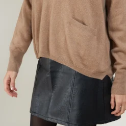 Maison Montagut Pull Court Col V En Cachemire Avec Poches - Balba><noscript><img width=