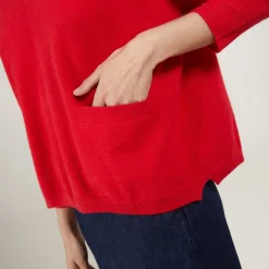 Maison Montagut Pull Court Col V En Cachemire Avec Poches - Balba><noscript><img width=