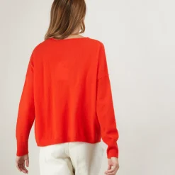 Maison Montagut Pull Court Col V En Cachemire Avec Poches - Balba><noscript><img width=