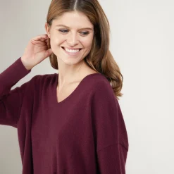 Maison Montagut Pull Court Col V En Cachemire Avec Poches - Balba><noscript><img width=