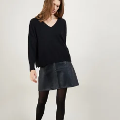 Maison Montagut Pull Court Col V En Cachemire Avec Poches - Balba><noscript><img width=