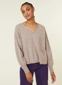 Maison Montagut Pull Court En Cachemire Avec Poche - Balba><noscript><img width=