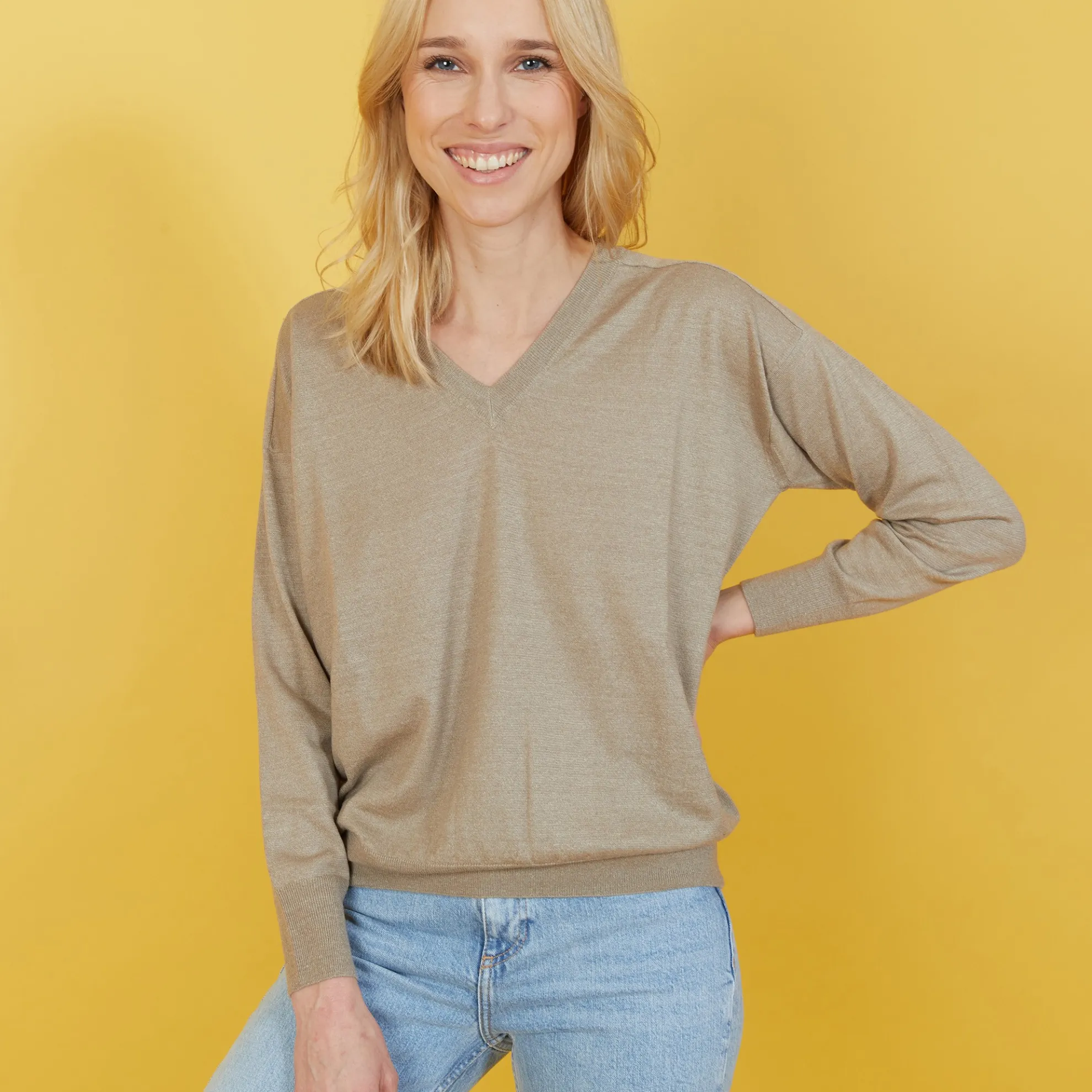 Maison Montagut Pull Emmanchures Marteau En Lin Cachemire - Bailen>Femme Pulls