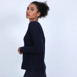 Maison Montagut Pull En Cachemire A Col Rond Boutons Dos - Becky><noscript><img width=