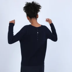 Maison Montagut Pull En Cachemire A Col Rond Boutons Dos - Becky><noscript><img width=