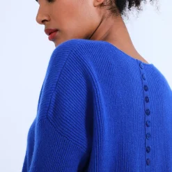 Maison Montagut Pull En Cachemire A Col Rond Boutons Dos - Becky><noscript><img width=