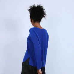 Maison Montagut Pull En Cachemire A Col Rond Boutons Dos - Becky><noscript><img width=