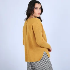 Maison Montagut Pull En Cachemire A Col Rond Boutons Dos - Becky><noscript><img width=