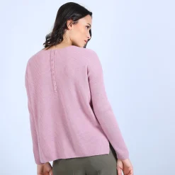 Maison Montagut Pull En Cachemire A Col Rond Boutons Dos - Becky><noscript><img width=