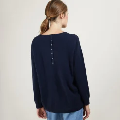 Maison Montagut Pull En Cachemire Boutonne Au Dos - Bahia><noscript><img width=