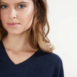 Maison Montagut Pull En Cachemire Col V Avec Fentes - Brendao><noscript><img width=