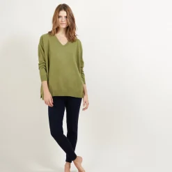 Maison Montagut Pull En Cachemire Col V Avec Fentes - Brendao><noscript><img width=