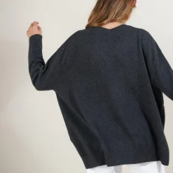 Maison Montagut Pull En Cachemire Col V Avec Fentes - Brendao><noscript><img width=