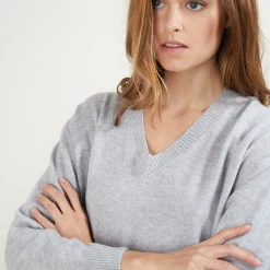 Maison Montagut Pull En Cachemire Col V Avec Fentes - Brendao><noscript><img width=