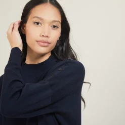 Maison Montagut Pull En Laine Boutons Epaule - Gipsy><noscript><img width=