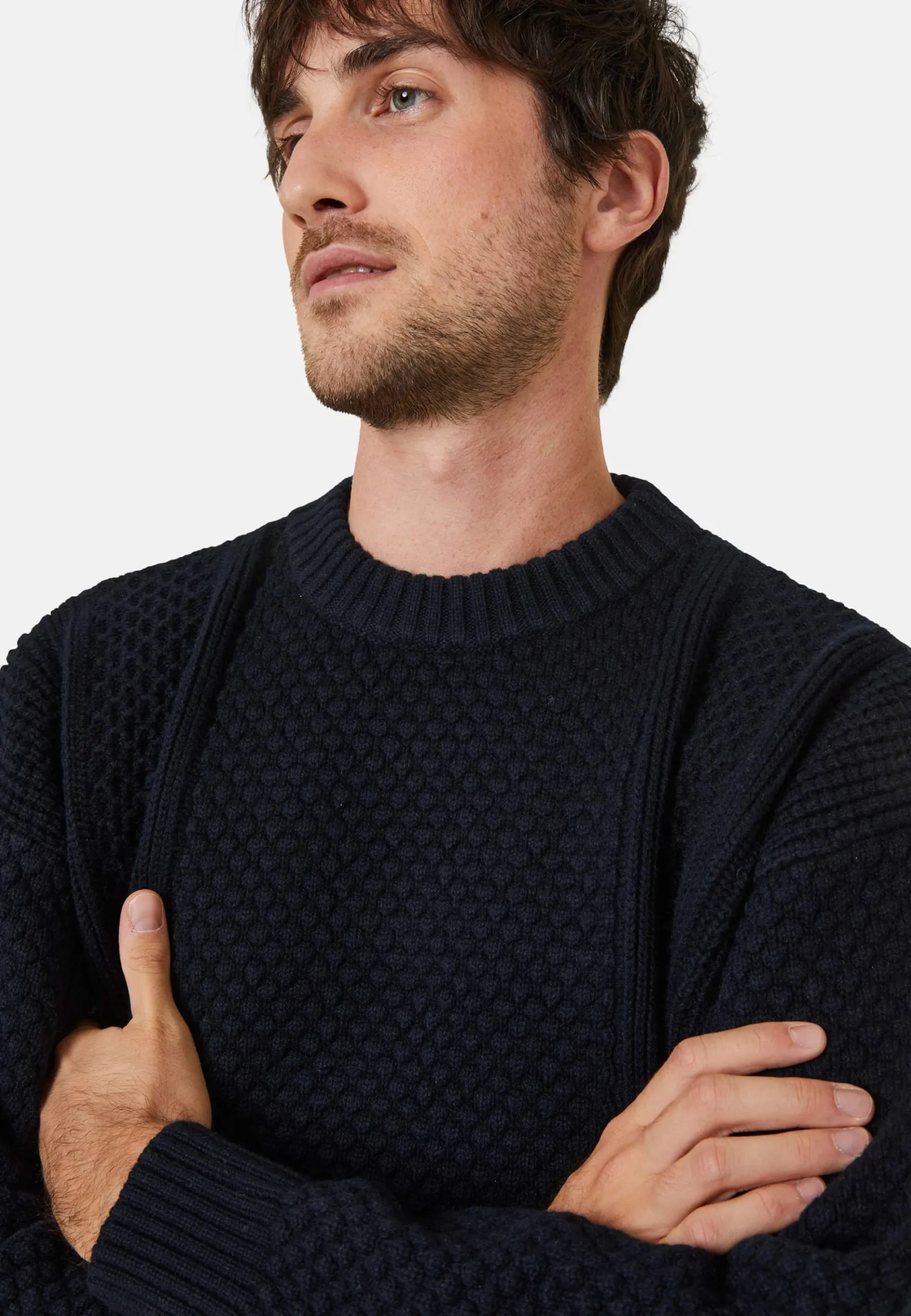 Maison Montagut Pull Maille Gaufree En Laine Et Cachemire - Fall>Homme Pulls