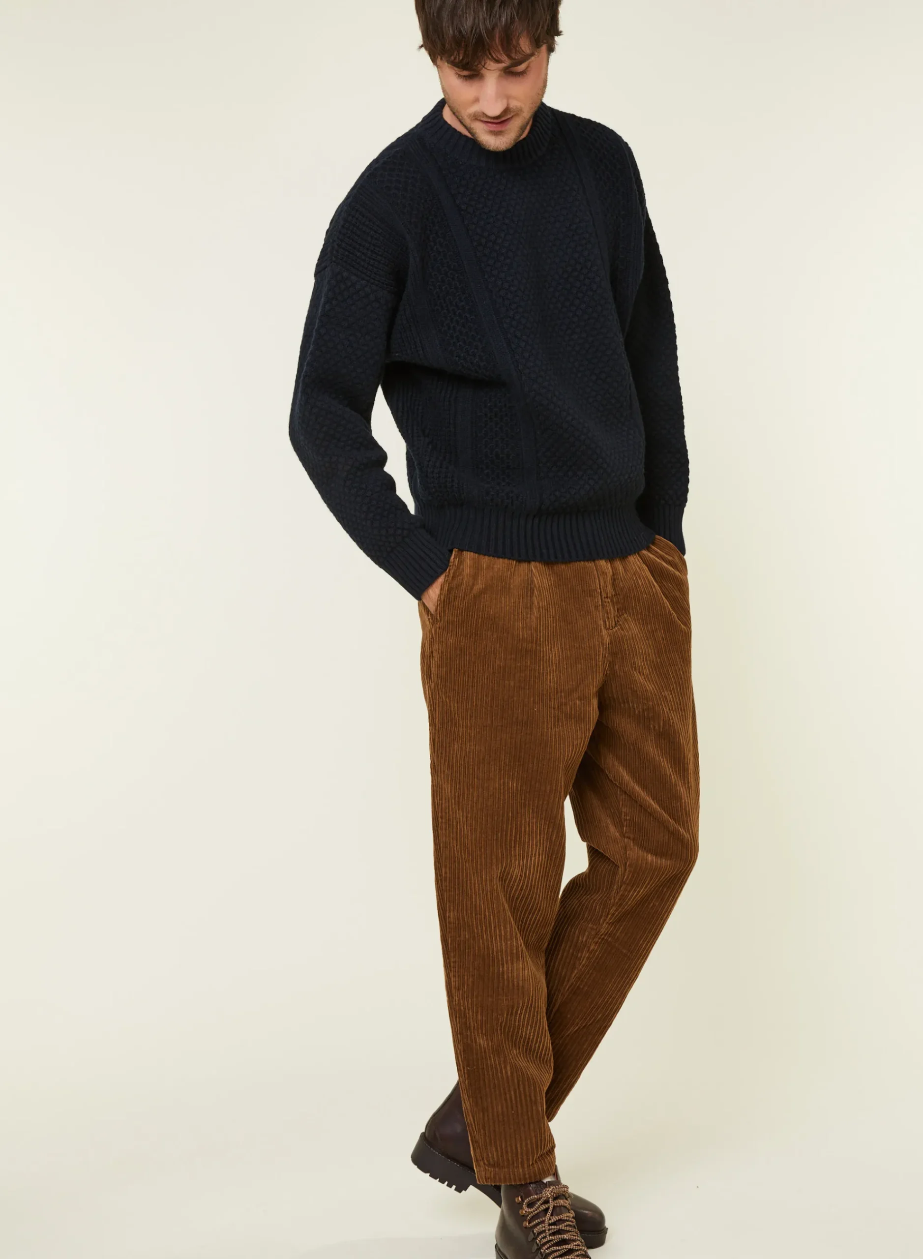 Maison Montagut Pull Maille Gaufree En Laine Et Cachemire - Fall>Homme Pulls