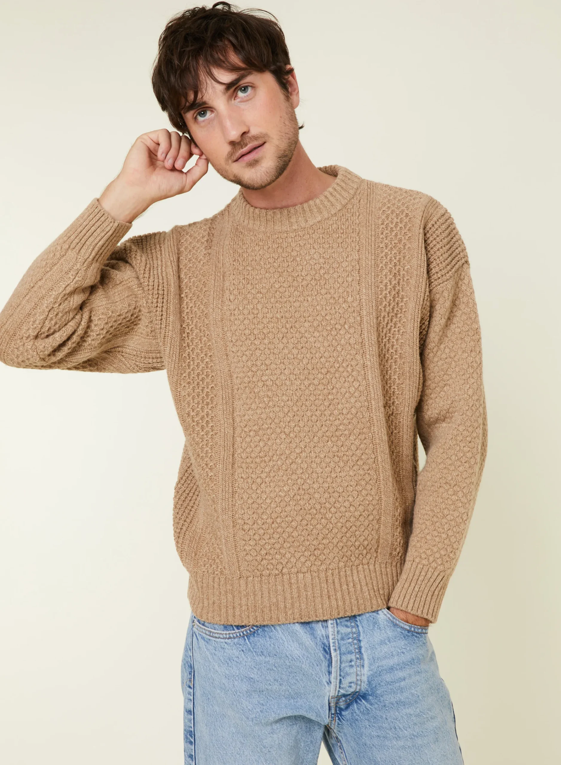 Maison Montagut Pull Maille Gaufree En Laine Et Cachemire - Fall>Homme Pulls