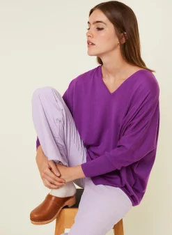 Maison Montagut Pull Manches Chauve-Souris En Laine Merinos - Boxe><noscript><img width=