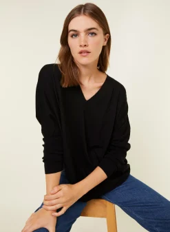 Maison Montagut Pull Manches Chauve-Souris En Laine Merinos - Boxe><noscript><img width=