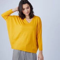 Maison Montagut Pull Manches Chauve-Souris En Laine Merinos - Boxe><noscript><img width=