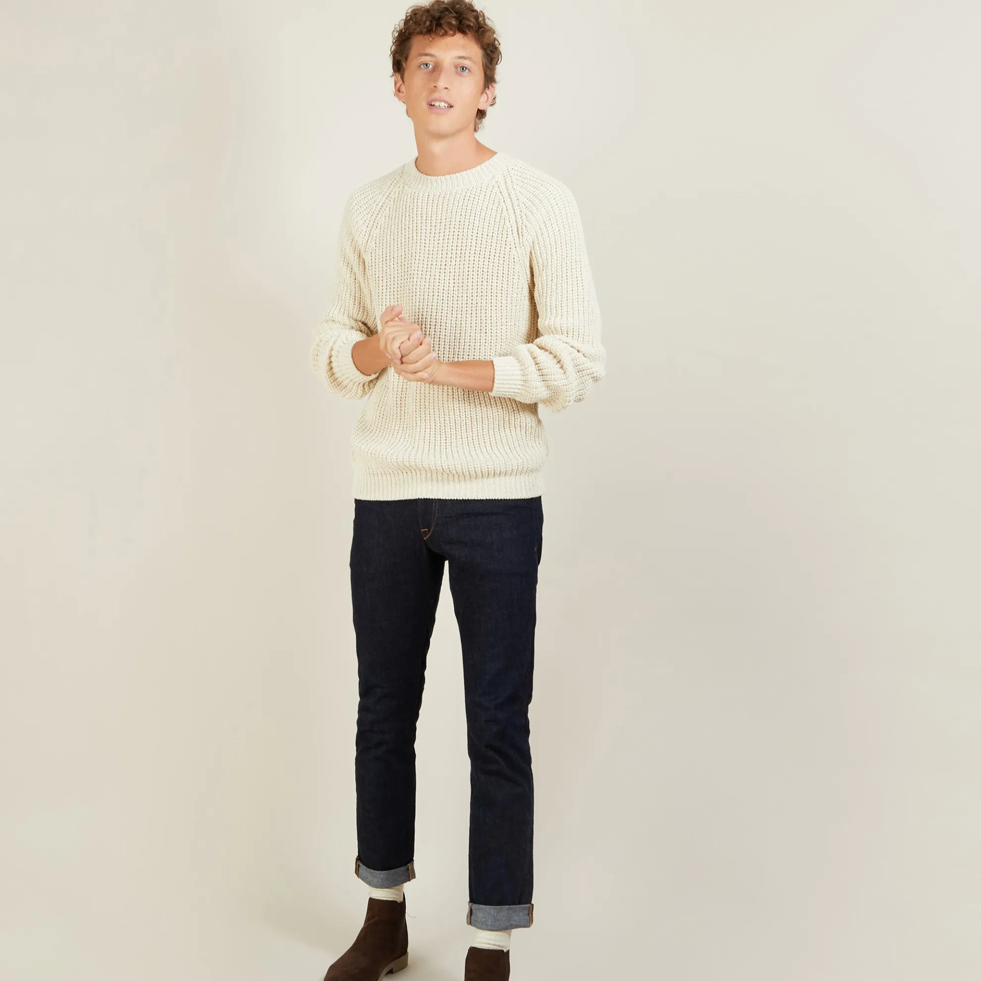 Maison Montagut Pull Manches Raglan En Soie Laine - Bolide>Homme Pulls
