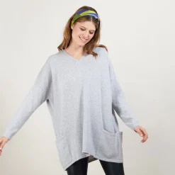 Maison Montagut Pull Oversize Col V En Cachemire Boutonne Dos - Binta><noscript><img width=