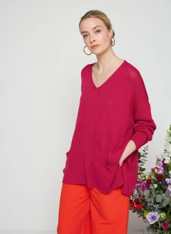 Maison Montagut Pull Oversize Col V En Corallo - Telma>Femme Pulls