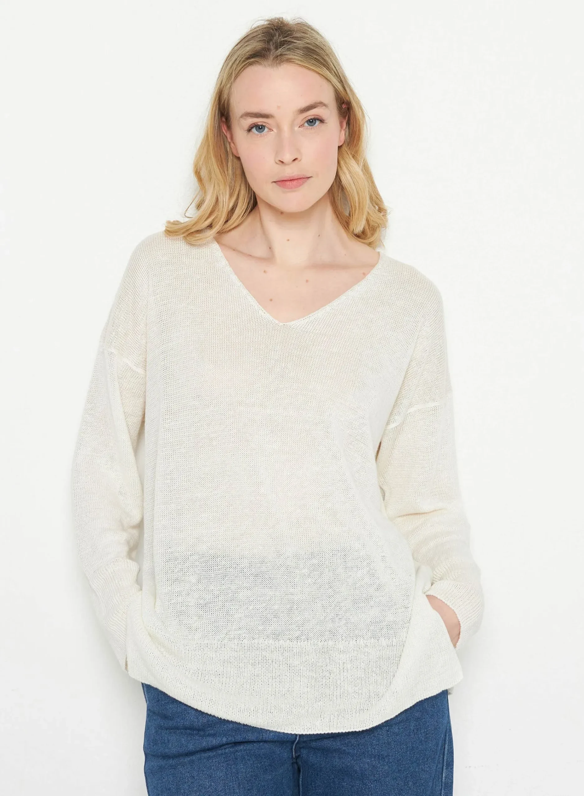 Maison Montagut Pull Oversize Col V En Lin - Tiphaine>Femme Pulls
