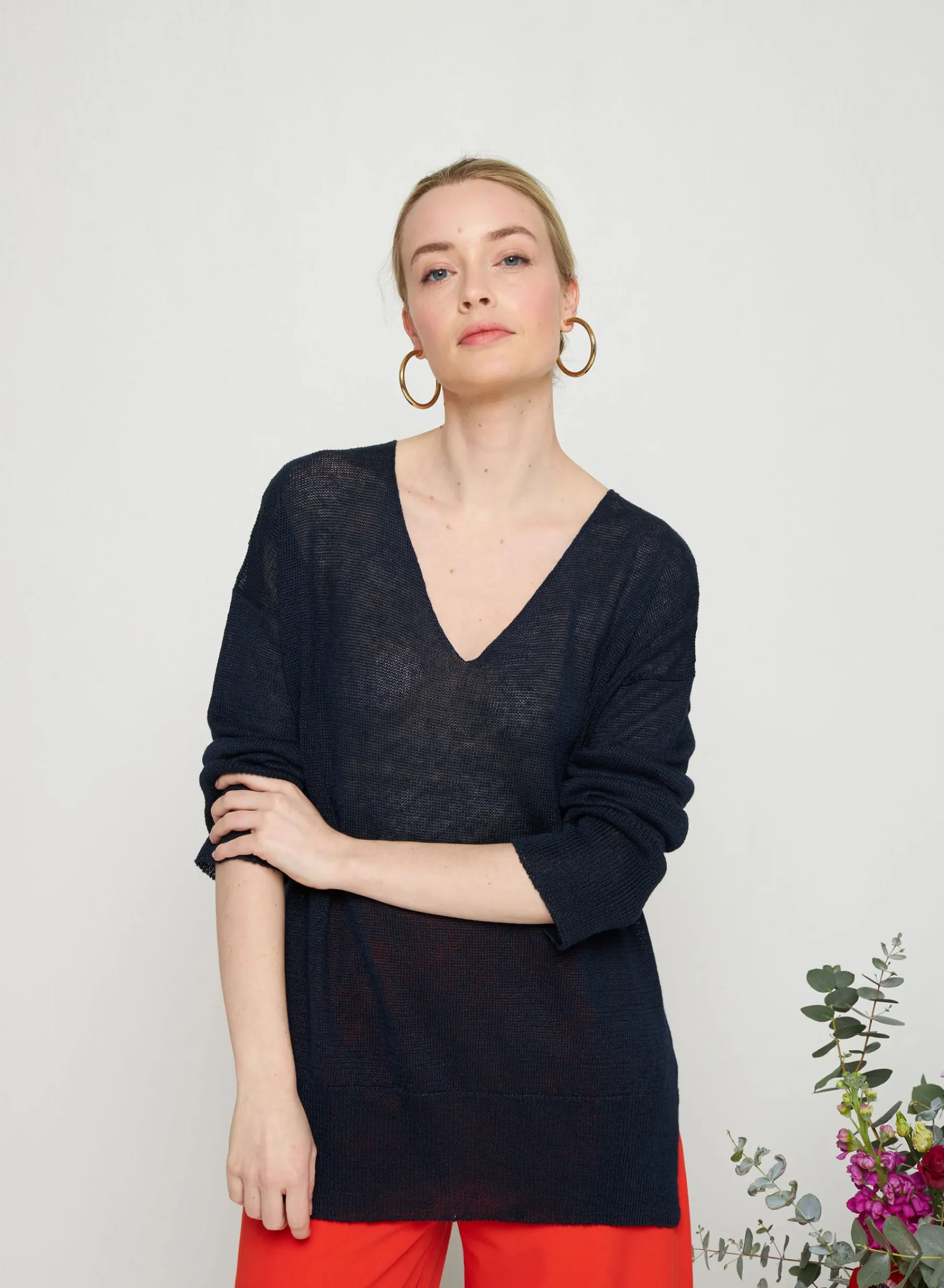 Maison Montagut Pull Oversize Col V En Lin - Tiphaine>Femme Pulls