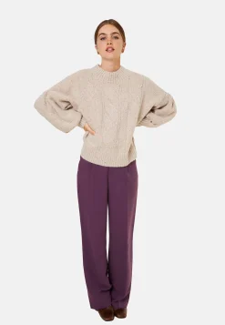 Maison Montagut Pull Ras De Cou Chine En Laine Melangee - Laetitia><noscript><img width=