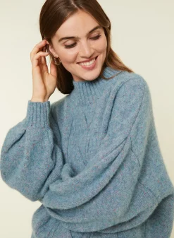 Maison Montagut Pull Ras De Cou Chine En Laine Melangee - Laetitia><noscript><img width=