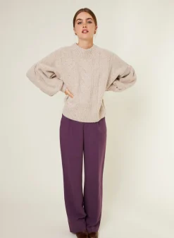 Maison Montagut Pull Ras De Cou Chine En Laine Melangee - Laetitia><noscript><img width=