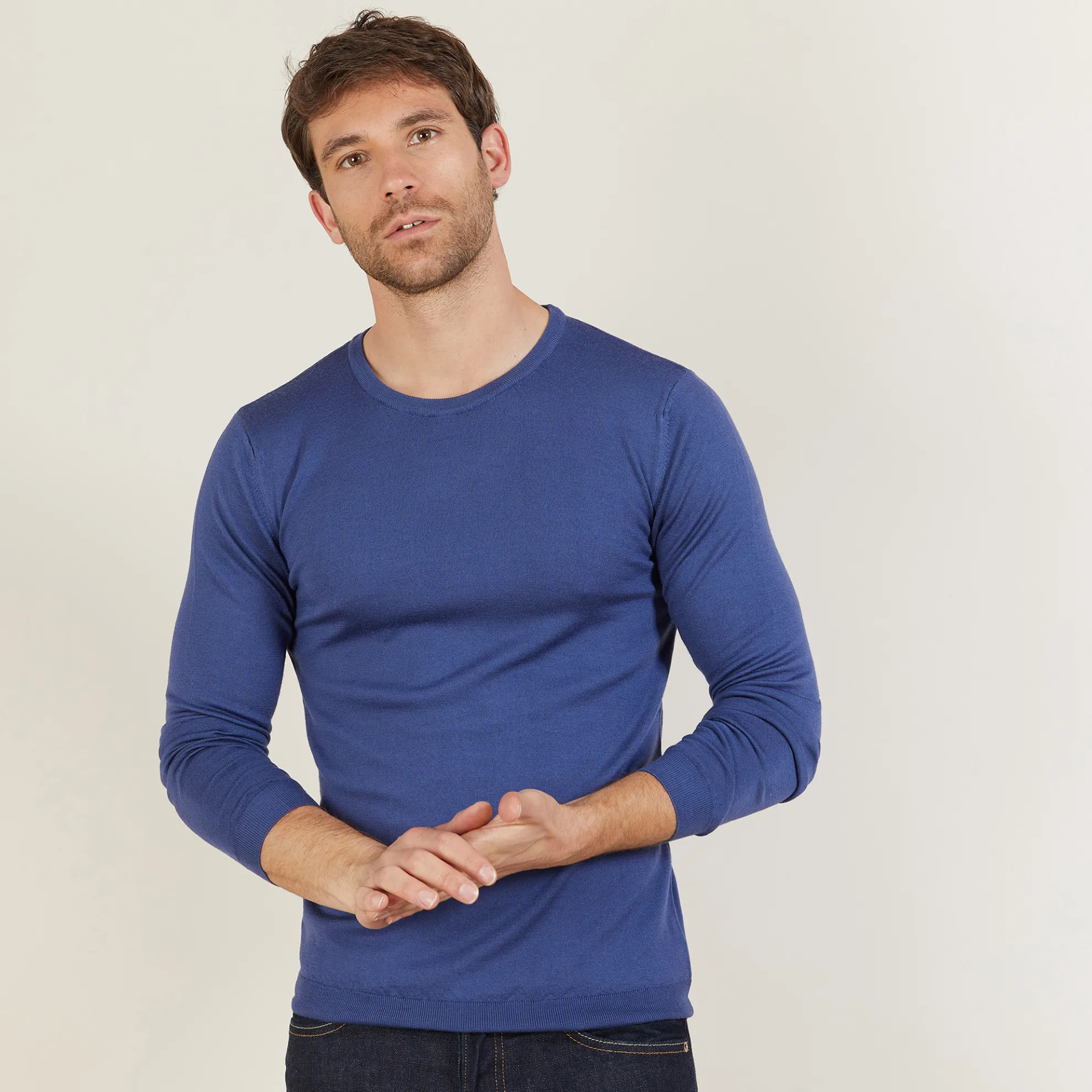 Maison Montagut Pull Ras Du Cou En Laine Merinos - Bertille>Homme Pulls