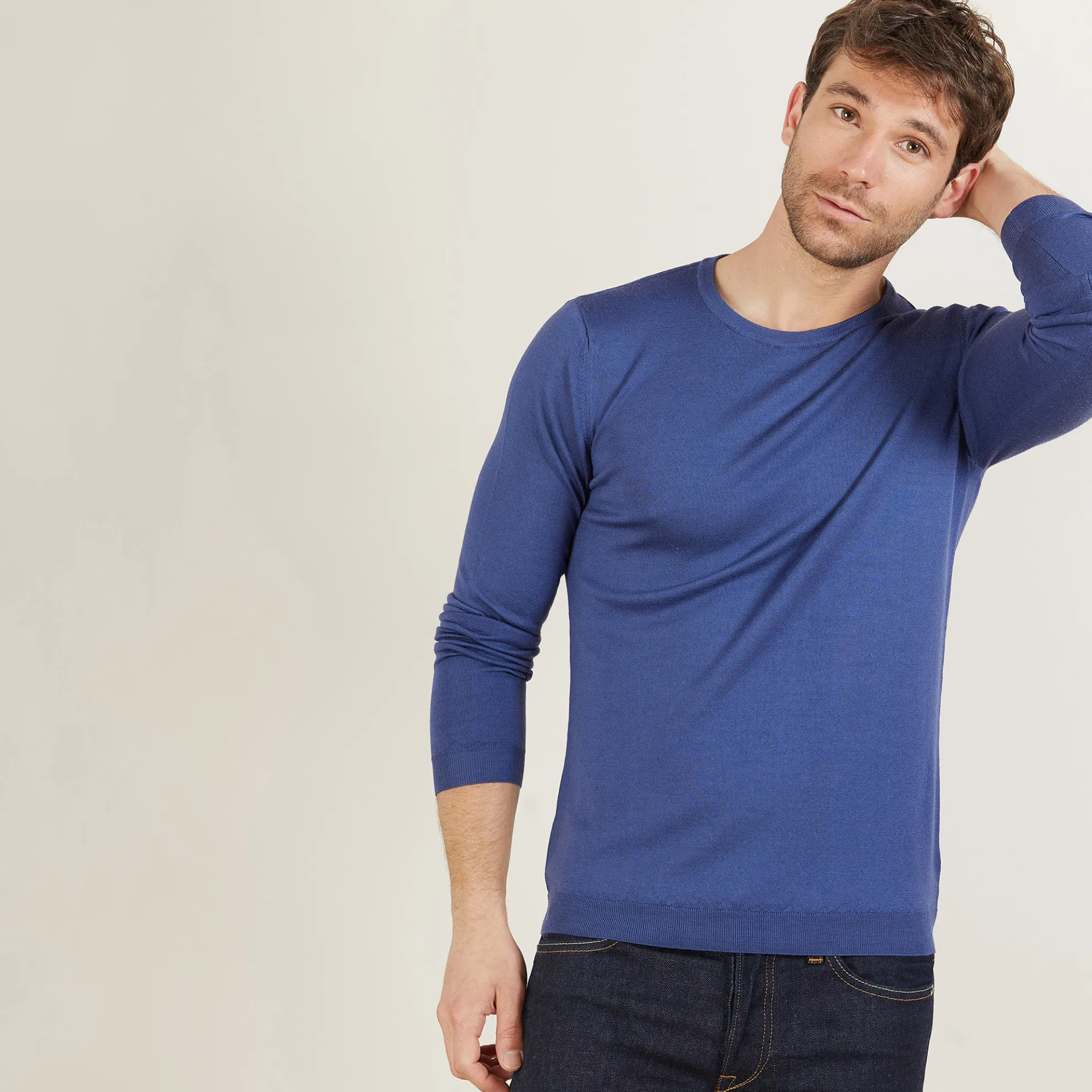 Maison Montagut Pull Ras Du Cou En Laine Merinos - Bertille>Homme Pulls