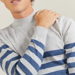 Maison Montagut Pull Raye Col Montant En Laine - Lazar><noscript><img width=